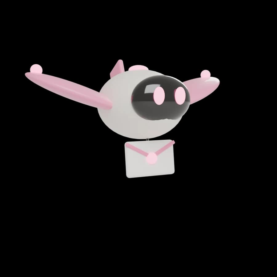Echo, the messenger robot, holding a sealed envelope